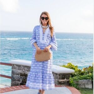 Sail to Sable classic maxi tunic Blue and White Dress